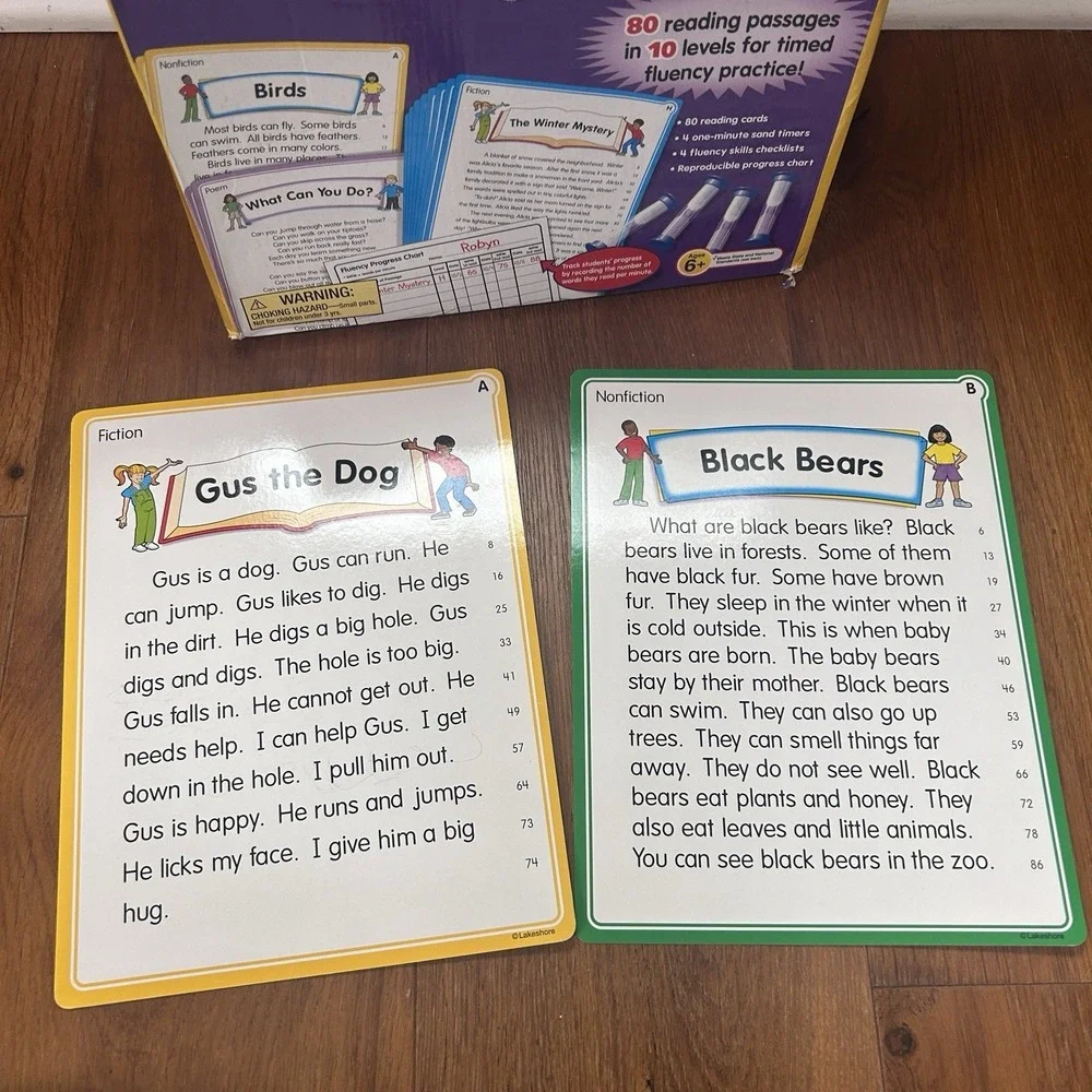 Lakeshore Building Fluency Card Bank Reading Grades 1-3 Tutor Homeschool Teach